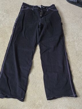YMI Black Cargo Pants with White Contrast Stitching